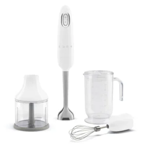HBF03WHEU Le Mixeur plongeant Blanc brillant avec accessoires de SMEG