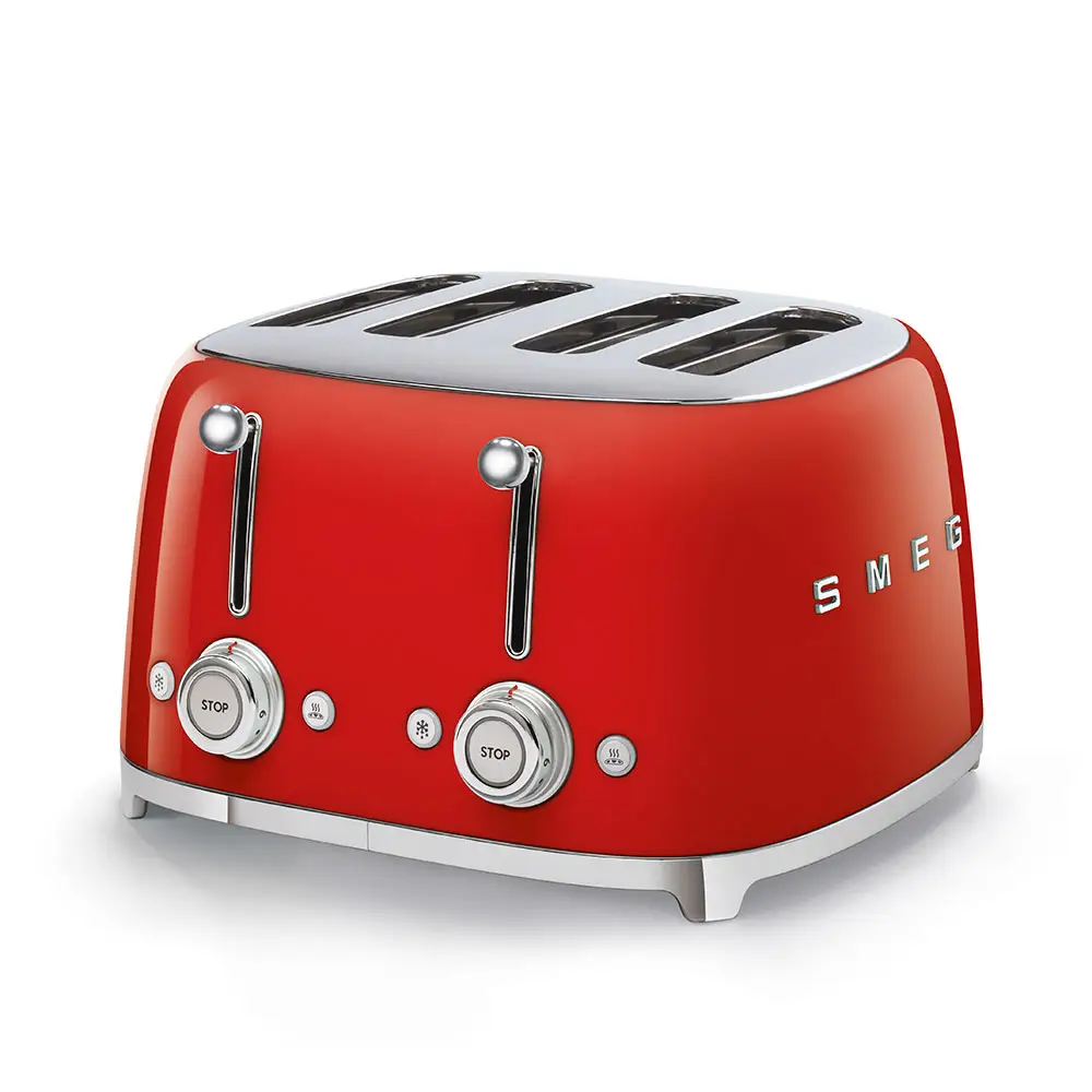 TSF03RDEU Le Grille-pain 4 tranches et 4 fentes Rouge brillant de SMEG