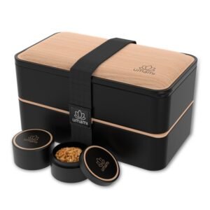 Bento Prémium 1,2 l noir et bois de hêtre UMAMI