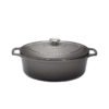 Cocotte ovale 29 cm chasseur gris caviar interieur noir CHASSEUR