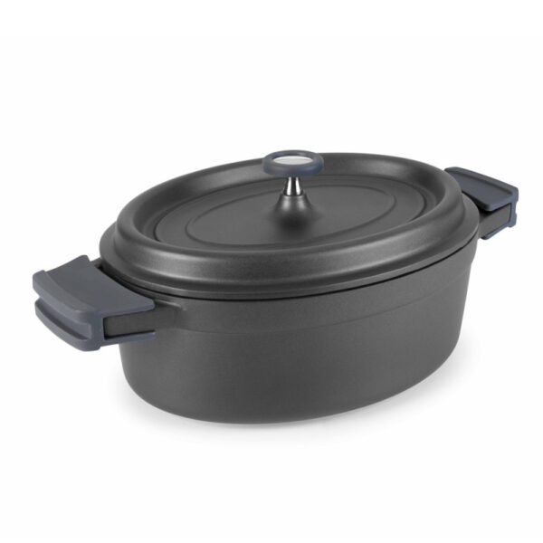 Cocotte ovale 3.5 litres en fonte d'aluminium avec couvercle LACOR