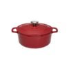 Cocotte ronde 20 cm chasseur rouge uni interieur sable CHASSEUR