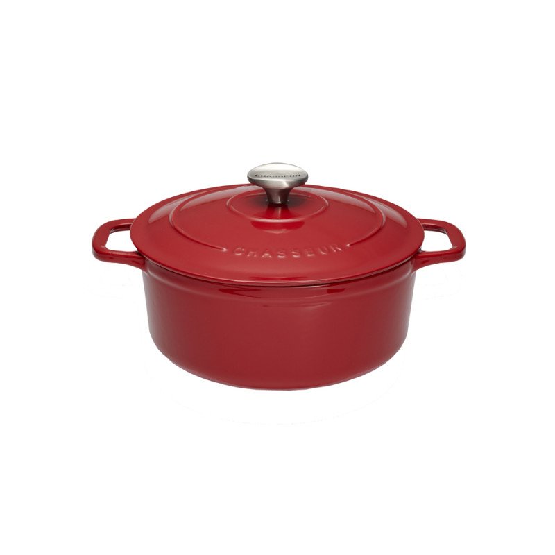 Cocotte ronde 20 cm chasseur rouge uni interieur sable CHASSEUR