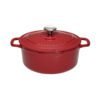 Cocotte ronde 28 cm chasseur rouge uni interieur sable CHASSEUR