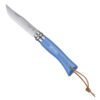 Couteau Baroudeur n°7 - lame 8 cm bleu avec lien en cuir OPINEL
