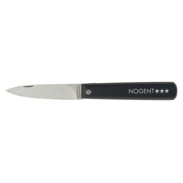 Couteau pliant Le Pocket lame crantée 8 cm noir nogent