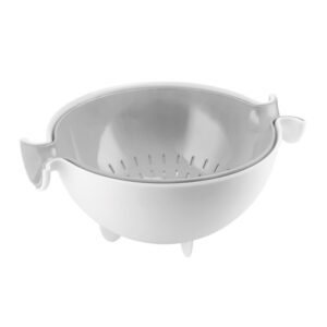 Lot passoire avec bol Spin&Drain gris GUZZINI