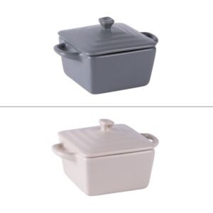 Mini cocotte carré 13 cm en grès (lot de 2) TABLE PASSION
