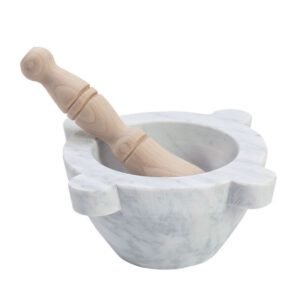 Mortier en marbre 20 cm avec pilon en bois TREND'UP