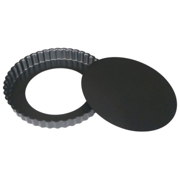 Moule à tarte 32 cm en acier antiadhésif avec fond démontable DE BUYER