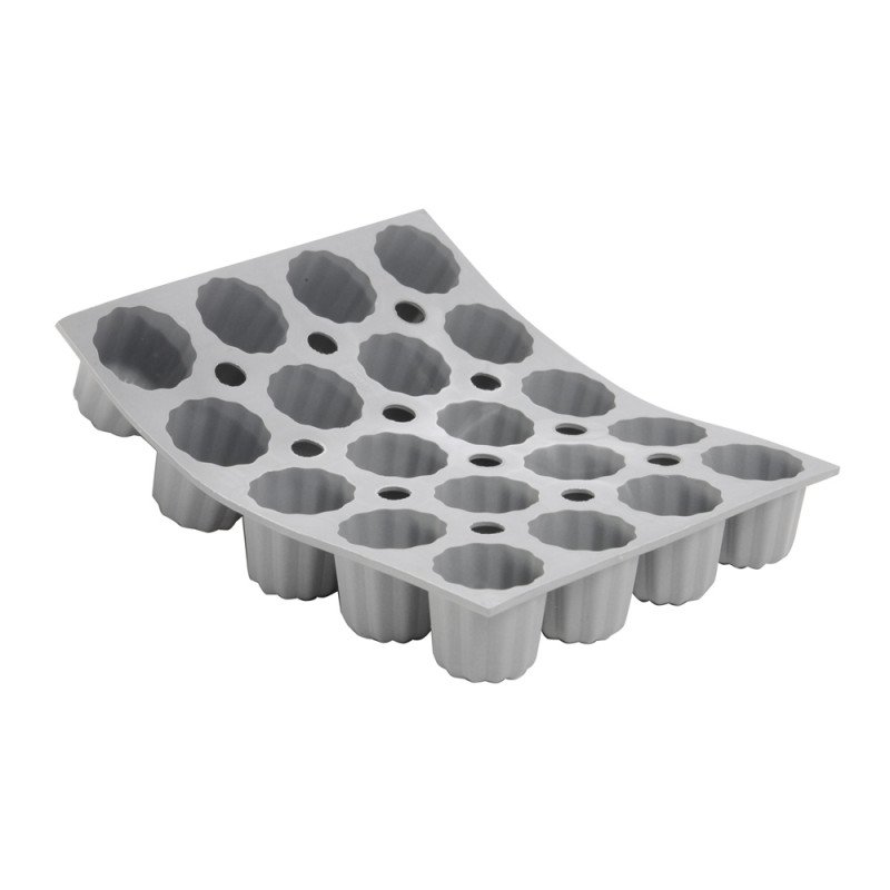 Moule pour 20 mini cannelés bordelais en silicone elastomoule DE BUYER
