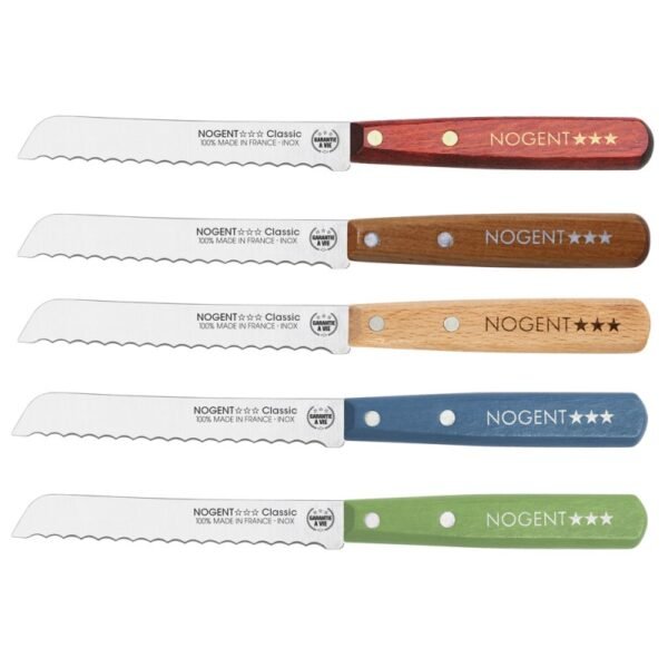 Petit couteau à pain classic bois lame cranté (1 modèle aléatoire) nogent
