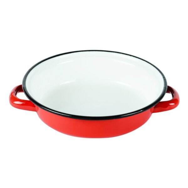 140070 - Plat à œuf émaillé 14 cm rouge BEKA