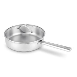 Sauteuse Cicla avec couvercle en verre 24 cm en acier inoxydable recyclé BEKA