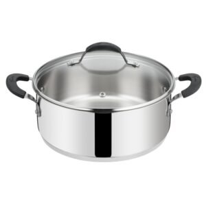 Sauteuse Tempra 2 anses avec son couvercle 26 cm en acier inoxydable LAGOSTINA