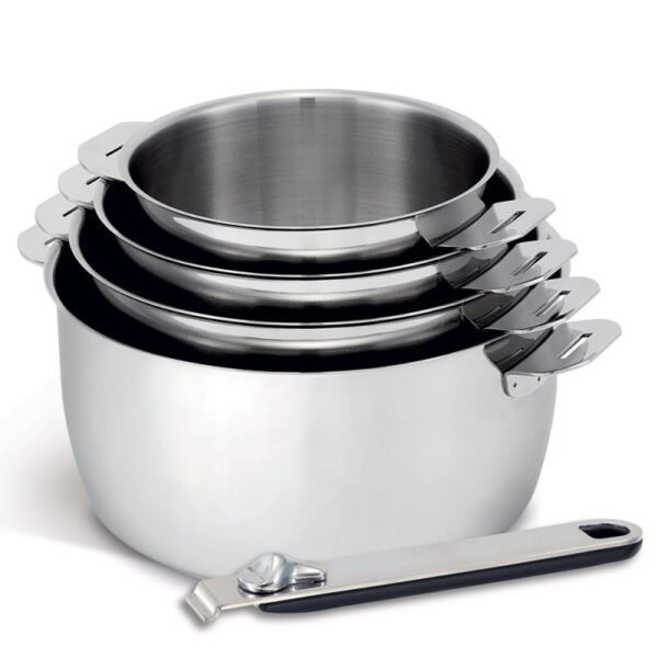 Lot de 4 casseroles de 14 à 20 cm en inox avec manche amovible Move On BEKA