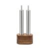 Set 2 pièces huile et vinaigre inox avec socle en bois IPAC