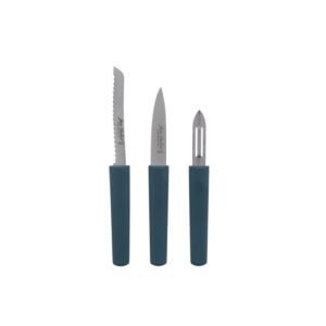 Set de 3 pièces en inox Eco-responsable office, éplucheur, tomate bleu JEAN DUBOST
