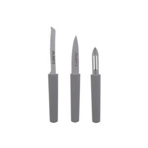 Set de 3 pièces en inox Eco-responsable office, éplucheur, tomate gris JEAN DUBOST