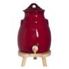 Vinaigrier 3,5 l en grès rouge sur socle bois TABLE PASSION