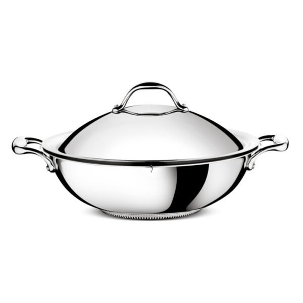 Wok Accademia Logofusion avec son couvercle 5 L LAGOSTINA